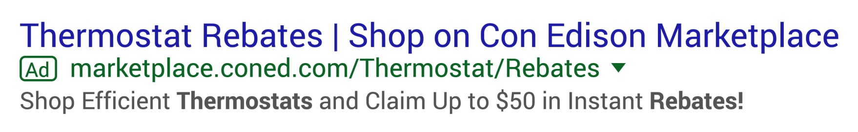 Search engine ad sample