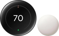 Google Nest Nest Learning Thermostat (4th gen) includes Nest Temperature Sensor (2nd gen) - Polished Obsidian
