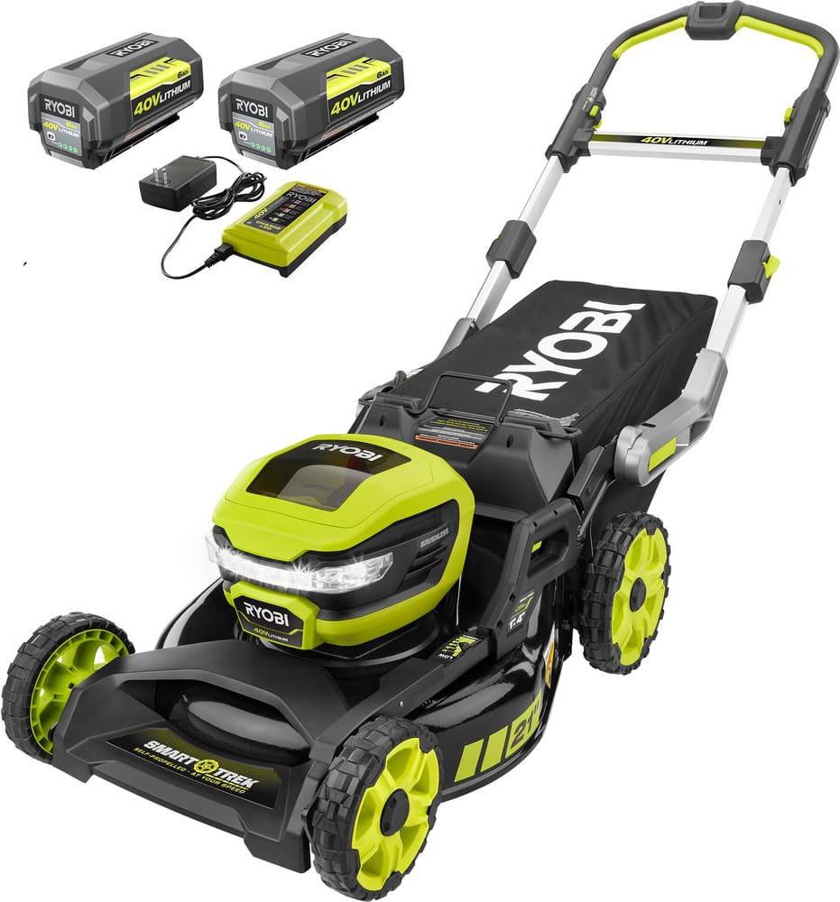 2 New Ryobi 40V Smart TREK Brushless Self Propelled Mowers 20" RY40LM30