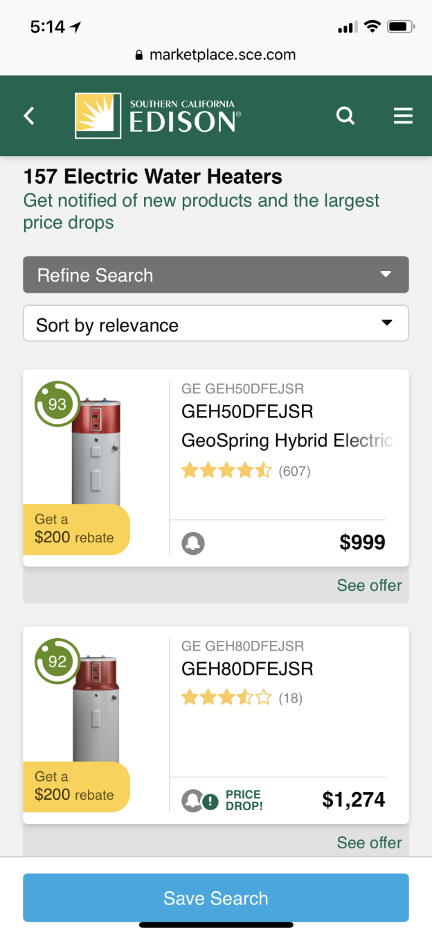 Enervee Marketplace screenshot